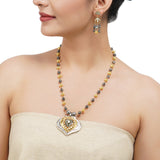 Gold & Silver Plated Leela  Kundan Medallion Necklace Set