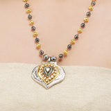 Gold & Silver Plated Leela  Kundan Medallion Necklace Set