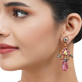 Gold & Silver Plated Leela  Kundan Tourmaline Necklace Set