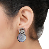 Silver Plated Sampurna Flower Bouquet Necklace Set
