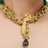 Gold Plated Sampurna Peacock Choker Set