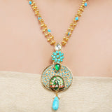 Gold Plated Sampurna Kundan Signature Peacock Necklace Set