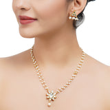 Gold Plated Sampurna Kundan Pearl Necklace Set