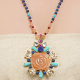 Gold Plated Sampurna Rose Moonstone Kundan Necklace Set