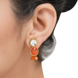 Gold Plated Sampurna Kundan Carnelian Necklace set