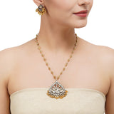 Gold & Silver Plated Leela  Kundan Peacock Necklace Set