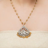 Gold & Silver Plated Leela  Kundan Peacock Necklace Set