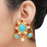Gold Plated Sampurna Kundan Turquoise Choker Set