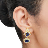 Gold Plated Sampurna Peacock Iolite Choker Set