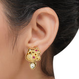 Gold Plated Sampurna Kundan Peacock Necklace Pendant Set