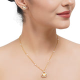 Gold Plated Sampurna Pearl Pendant Set