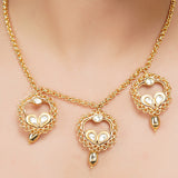 Gold Plated Sampurna Kundan Crescent Chain Necklace Set