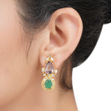 Gold Plated Sampurna Amethyst Zircon Baguette Pendant Necklace Set