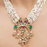 Gold Plated Sampurna Kundan  Peacock Necklace Set