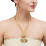 Gold Plated Sampurna Fluorite Kundan Necklace Set