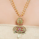 Gold Plated Sampurna Fluorite Kundan Necklace Set