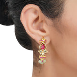 Gold Plated Sampurna Fluorite Kundan Necklace Set