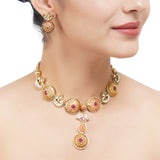 Gold Plated Sampurna Kundan Nakashi Necklace Set
