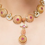 Gold Plated Sampurna Kundan Nakashi Necklace Set