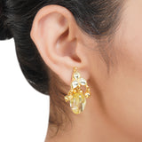 Gold Plated Sampurna Kundan Citrine Lariat Necktie Set