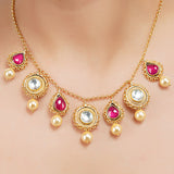 Gold Plated Sampurna Kundan Festoon Necklace Set