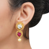 Gold Plated Sampurna Kundan Festoon Necklace Set