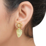 Gold Plated Sampurna Paisley Fluorite Necklace Set