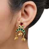Gold Plated Sampurna Green Kundan Choker Set