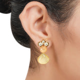 Gold Plated Sampurna Dendrite Rose Quartz Kundan Pendant Set