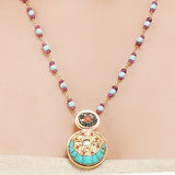 Gold Plated Sampurna Kundan Turquoise Necklace Set