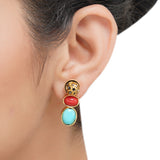 Gold Plated Sampurna Kundan Turquoise Necklace Set