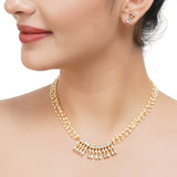 Gold Plated Sampurna Zircon Pearl Necklace Set