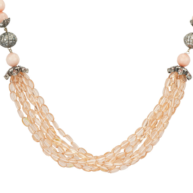 DOR PINK WHITE OPAL NECKLACE