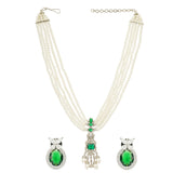 HEERA ZIRCON GREEN PENDANT SET