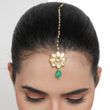 Gold Plated Kundan Flower Tikka