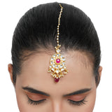 Gold Plated Kundan Flower Tikka