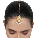 Gold Plated Kundan Flower Tikka
