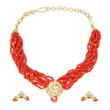 Kanchan Coral Kundan Necklace Set