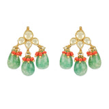 Kanchan Kndan Dark Coral Necklace Set