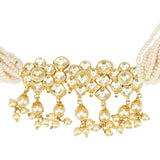 Kanchan Kundan Flower  Pearl Necklace Set