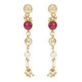 Kanchan Kundan Red  Necklace Net