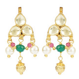 Kanchan Red Green Peacock Necklace Set