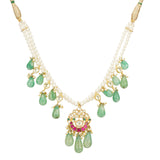 Kanchan Chand Kundan Green Necklace Set