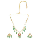 Kanchan Chand Kundan Green Necklace Set