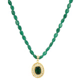 ANMOL ZIRCON ROUND GREEN  PENDANT