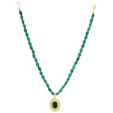 ANMOL ZIRCON ROUND GREEN  PENDANT