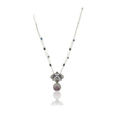 Silver Plated Sampurna Blue Zircon Peacock Necklace Set