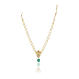 Gold Plated Sampurna Kundan Peacock Necklace Pendant Set