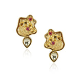 Gold Plated Sampurna Kundan Peacock Necklace Pendant Set