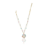 Gold Plated Sampurna Navrattan Pendant Set